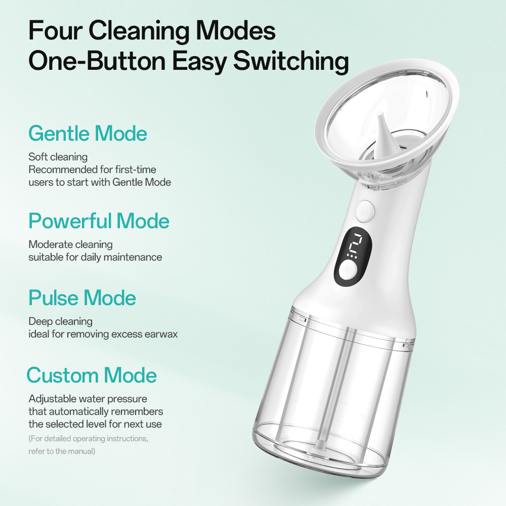 Washing Waterproof Earwax Removal Washing Earphone Portable Wireless Ear Washer Kit