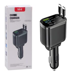Fast Charging 5 In 1 Retractable Usb Car Charger Type C Adapter Mobile Cell Phone - Image 2