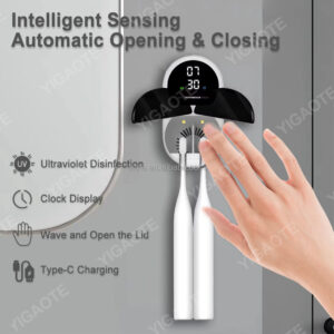 Household Wall Mounted Toothbrush Holder with Timing - Image 3