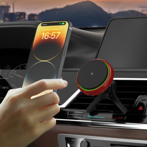 15w Fast Magnetic Wireless Car Charger Mount with Cooling Fan - Image 3