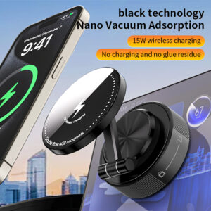 15W Wireless Charge Vacuum Magnetic Car Mounted Folding Mobile Phone Holder - Image 3