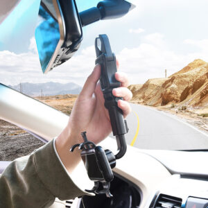 360 degree rotatable adjustable car rearview mirror phone holder - Image 3
