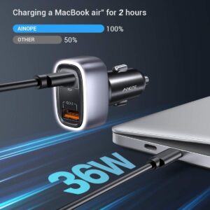 Fast Charging USB C Car Charger QC 3.0 Quick Charge Dual Port Car Adapter - Image 3