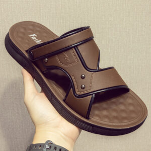 Rubber Outsole Men's Indoor Outdoor Multi Uses Slippers - Image 3