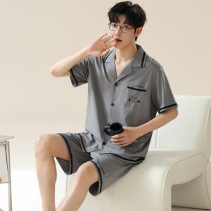 2pc Set Breathable Soft V Neck Men Shirt - Image 3