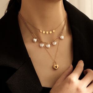 18k Gold Plated Stainless Steel Snake Chain Necklace butterfly Heart Pendant - Image 4