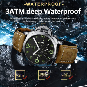 Luminous Luxury Leather Men Waterproof Watches - Image 3