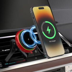 15w Fast Magnetic Wireless Car Charger Mount with Cooling Fan - Image 4
