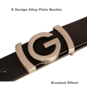 Luxury G Plain Buckle Design Brown Original Cowhide Leather Custom - Image 4