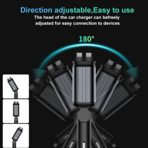 UNIEAN Wholesale 4 in 1 Retractable Car 120W Fast Charger - Image 4