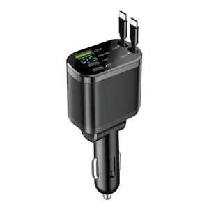 Fast Charging 5 In 1 Retractable Usb Car Charger Type C Adapter Mobile Cell Phone - Image 4