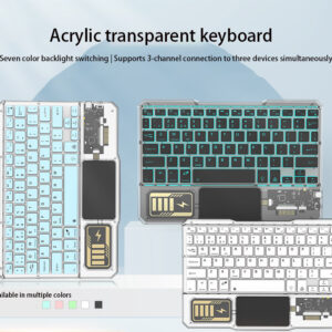 Wholesale Transparent Rgb Rechargeable Smartphone Tablet Mini Wireless Keyboard - Image 4