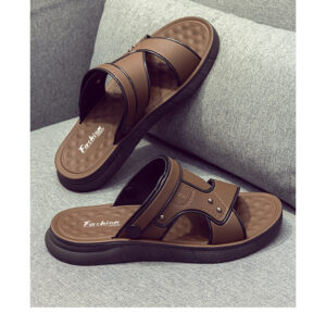 Rubber Outsole Men's Indoor Outdoor Multi Uses Slippers - Image 4