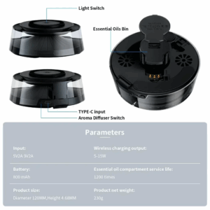 Luxury 7 Colors Cloud and Mist Viewing Incense Machine with Wireless Charging - Image 4