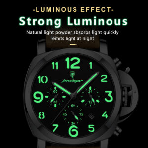Luminous Luxury Leather Men Waterproof Watches - Image 4