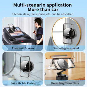 15W Wireless Charge Vacuum Magnetic Car Mounted Folding Mobile Phone Holder - Image 5