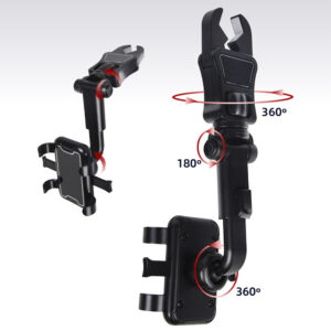 360 degree rotatable adjustable car rearview mirror phone holder - Image 5