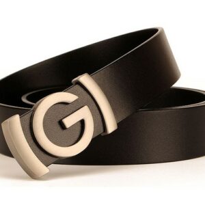 Luxury G Plain Buckle Design Brown Original Cowhide Leather Custom - Image 5