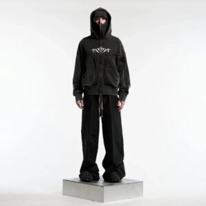 Double Cap Unique Design Hooded Sweatshirt Men Women Couple Jacket Warm Clothing - Image 5