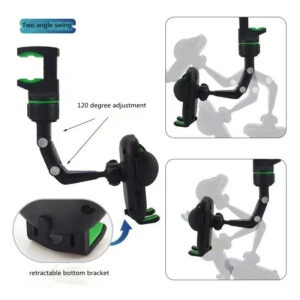 360 Rear View Mirror Phone Holder with Car Sticky Storage Hooks - Image 5