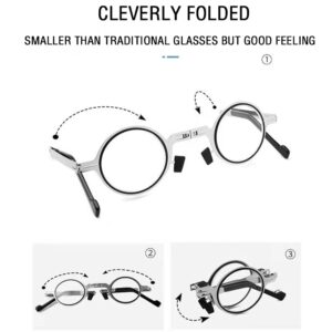Metal Round Square Portable Folding Reading Glasses - Image 4