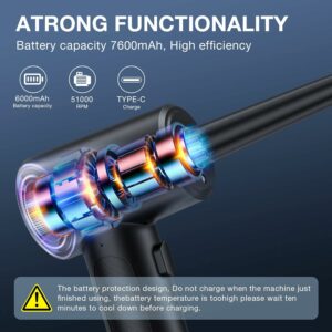 Brushless Cordless Compressed Cleaner Dust Air Blower Gun - Image 6