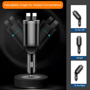 Fast Charging 5 In 1 Retractable Usb Car Charger Type C Adapter Mobile Cell Phone - Image 6