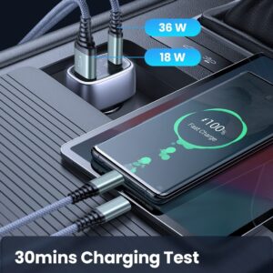 Fast Charging USB C Car Charger QC 3.0 Quick Charge Dual Port Car Adapter - Image 6