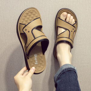 Rubber Outsole Men's Indoor Outdoor Multi Uses Slippers - Image 6