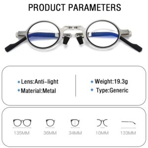 Metal Round Square Portable Folding Reading Glasses - Image 5
