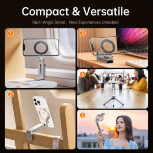 Aluminum Alloy Travel Stand Portable 360 Rotatable Adjustable Magnetic - Image 6