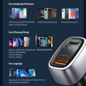 Fast Charging USB C Car Charger QC 3.0 Quick Charge Dual Port Car Adapter - Image 7