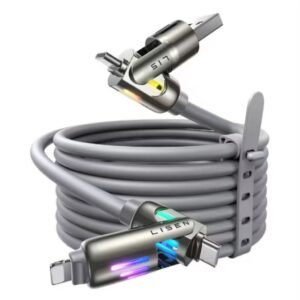 LISEN 240W Fast Charging 4 in 1 Data Cable Alloy Flexible RGB LED Light - Image 1
