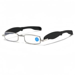 Mini Folding Key Chain Reading Glasses Metal Frame Plastic Temple Anti Blue Light Lenses - Image 6