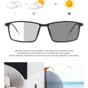 Anti Blue Light Blocking Glasses Photo Grey Photochromic Optical Glasses Eyeglasses - Image 2