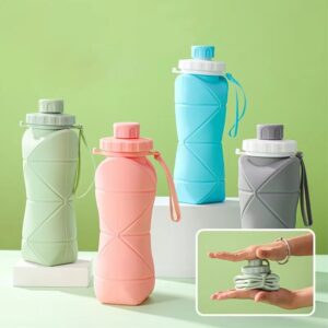 Sports Kettle Food Grade Silicone Diamond Folding Water Cup Outdoor Creative - Image 1