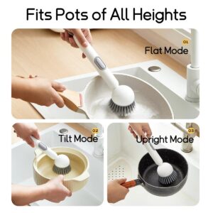 Kitchen Cleaning 6-Level Adjustable Handle Refillable Portable Head Brush - Image 3