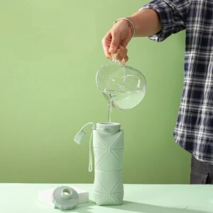 Sports Kettle Food Grade Silicone Diamond Folding Water Cup Outdoor Creative - Image 3