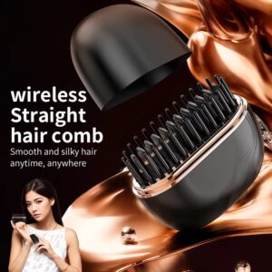Rechargeable Mini Hair Straightener Comb 3-Speed Temperature - Image 1