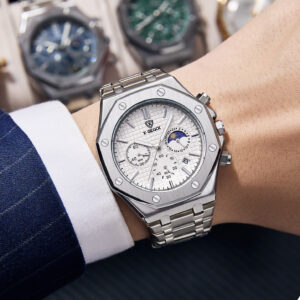 Men's Luxury Stainless Steel Band Quartz Watch Pointer Display - Image 3